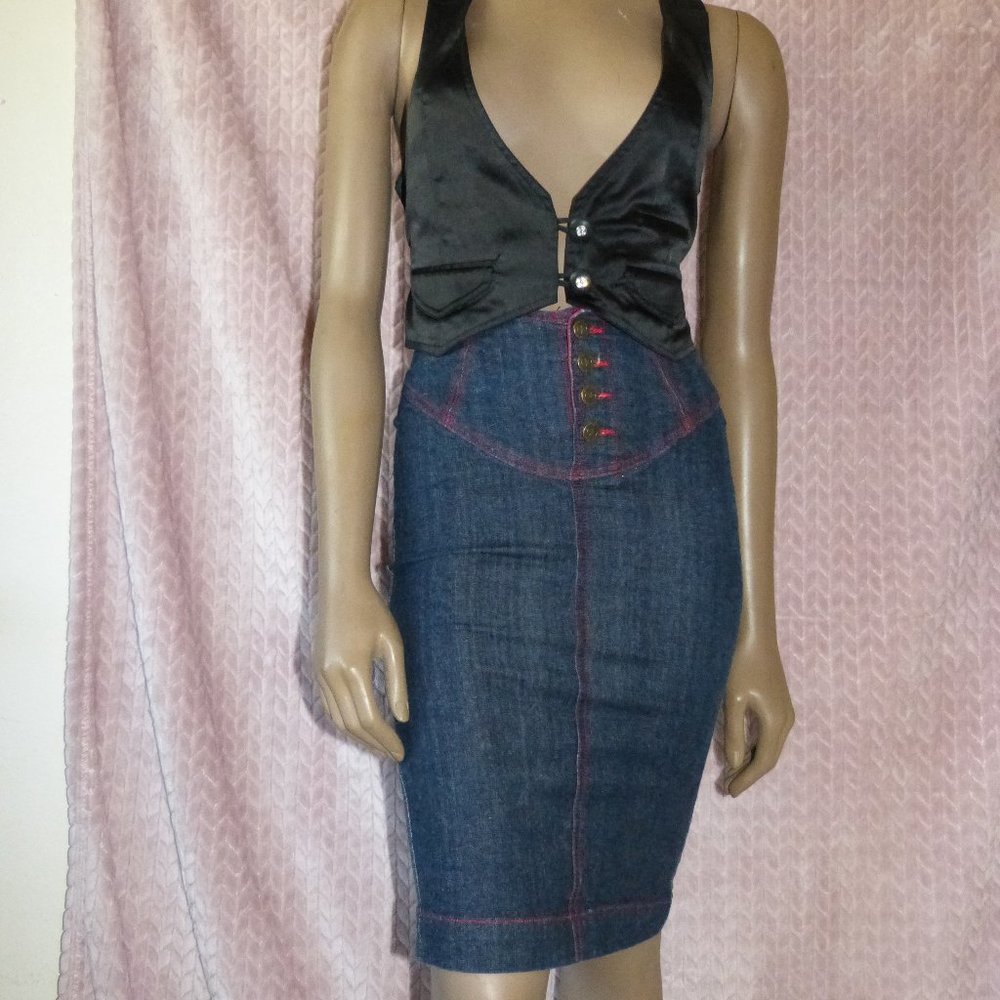 LIP SERVICE PENCIL PIN UP SKIRT SZ S